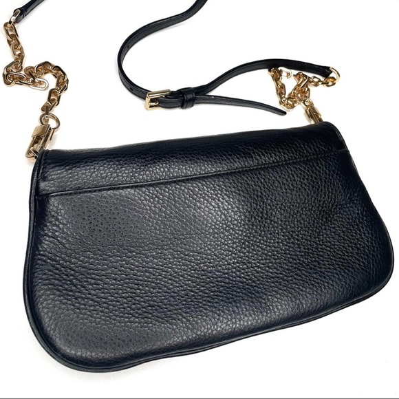 Tory Burch Britten Crossbody Bag Leather Black Convertible Clutch - Picture 4 of 10